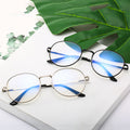 Finish Item Prescription Glasses 100D-600D Artsy Retro Round Student Glasses Frame Factory Wholesale Metal Frame