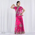 Women's Mesh Saree Set 2026 | 2 Piece Outfit Set - Lake Blue