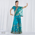 Women's Mesh Saree Set 2026 | 2 Piece Outfit Set - Lake Blue