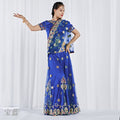 Women's Mesh Saree Set 2026 | 2 Piece Outfit Set - Lake Blue