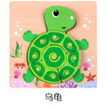 Animal 3D three-dimensional puzzle hand scratching board children's educational toy baby wooden puzzle thickened toddler 1-2-3 years old