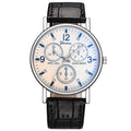 Fashionable Formal Gift 3 Eye Mens Watch Quartz Mens Watch Blue Light Glass Belt Watch Mens Watch
