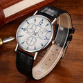 Fashionable Formal Gift 3 Eye Mens Watch Quartz Mens Watch Blue Light Glass Belt Watch Mens Watch