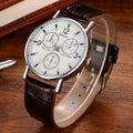 Fashionable Formal Gift 3 Eye Mens Watch Quartz Mens Watch Blue Light Glass Belt Watch Mens Watch