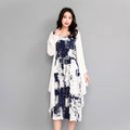 Women's Summer Ethnic Mid-Length Long Dress + Cardigan + Tank Top + Skirt 2-Piece Set - As Pictured
