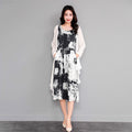 Women's Summer Ethnic Mid-Length Long Dress + Cardigan + Tank Top + Skirt 2-Piece Set - As Pictured