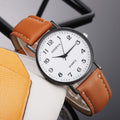 Export Korean Simple Numbers Engrave Degree Retro Preppy Belt Fashionable Womens Watch Student Casual Men Watch
