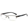 Half-Rim Prescription Glasses Ra Silk Blue-Light Lens Influencer Gentleman Men Formal Retro Browline Small Square Frame Prescription Sunglasses