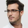 Men Presbyopia Glasses Half-Rim Alloy Blue-Block Overseas Certified Formal Half-Rim Older Adults One Youthful Reading Glasses