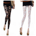 Spring-Summer Fashion Sexy Lace Mesh Rose Ankle-Length Pants