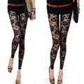 Spring-Summer Fashion Sexy Lace Mesh Rose Ankle-Length Pants