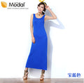 Modal Sleeveless Fitted Camisole Long Dress, Factory Direct