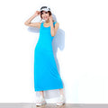 Modal Sleeveless Fitted Camisole Long Dress, Factory Direct
