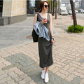 Modal Sleeveless Fitted Camisole Long Dress, Factory Direct