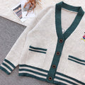Women's Spring Hong Kong Retro Embroidered Knit Sweater + Cardigan + Jacket 2026 - Gray