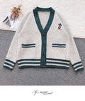 Women's Spring Hong Kong Retro Embroidered Knit Sweater + Cardigan + Jacket 2026 - Gray