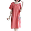 Plus Size Short Sleeve T-Shirt Dress for Women, 2026 Korean Loose Fit