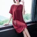 Plus Size Short Sleeve T-Shirt Dress for Women, 2026 Korean Loose Fit