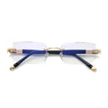Custom uv400 Premium Rimless Glasses Unisex UV-Proof HD Fashionable Anti-Blue-Light Photochromic Glasses