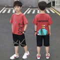 Boys' Cartoon Print Summer Short Sleeve Set