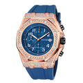 PINTIME / Item Time Watch Silicone Band Octagonal Design With Date Waterproof Rhinestone AliExpress Plaid Side Style