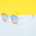 2023 New Import Retro Round Light Sunglasses Western Street Snap Ocean Lens Metal Sunglasses UV-Proof