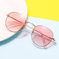 2023 New Import Retro Round Light Sunglasses Western Street Snap Ocean Lens Metal Sunglasses UV-Proof