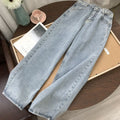 Korean Retro High Waist Loose Wide Leg Straight Leg Pants