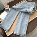 Korean Retro High Waist Loose Wide Leg Straight Leg Pants