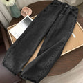 Korean Retro High Waist Loose Wide Leg Straight Leg Pants