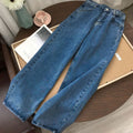 Korean Retro High Waist Loose Wide Leg Straight Leg Pants