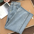 Korean Retro High Waist Loose Wide Leg Straight Leg Pants