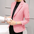 Women's Fall Professional Korean Long Sleeve Fitted Cropped Blazer 2026 - White