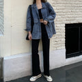 Women's Fall Korean Retro Loose Jacket + Top 2026 | Trendy Jacket - Blue