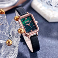 2026 New Fashionable Square Piece Watch Live Womens Watch Retro Influencer Fashionable Small Green Watch Malachite Green Dial Watch