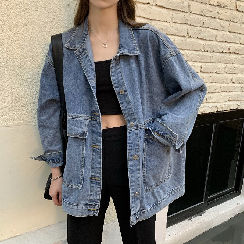 Women's Fall Korean Retro Loose Jacket + Top 2026 | Trendy Jacket - Blue