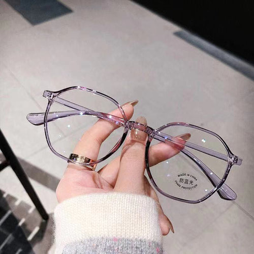 Anti-Blue-Light Myopia Glasses Women Western Fashionable Small-Frame Polygon Glasses Frame Student Trendy Style Wholesale Prescription Sunglasses