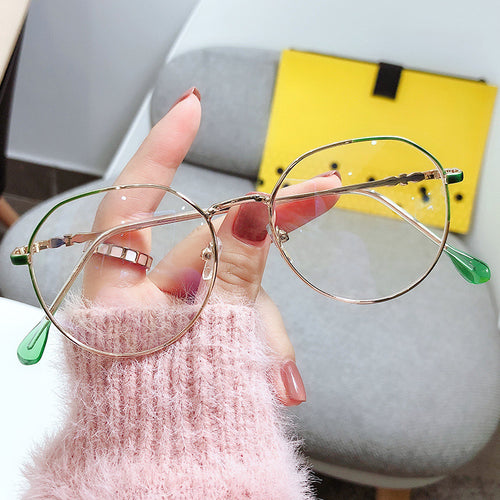 Anti-Blue-Light Myopia Glasses Overseas Metal Bare Face Trendy Influencer Trendy Glasses Frame Women Korean Finish Item Wholesale Prescription Sunglasses
