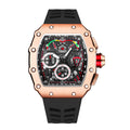 Export Bestseller Gift Watch Men Quartz Sports Cutout Wine Barrel Watch Chronograph Time Glow Feature Watch Dropship OK