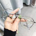 Anti-Blue-Light Myopia Glasses Frame Korean Trendy Overseas Face-Slimming Polygon Plano Bare Face Finish Item Student Prescription Sunglasses