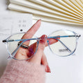 Anti-Blue-Light Myopia Glasses Frame Korean Trendy Overseas Face-Slimming Polygon Plano Bare Face Finish Item Student Prescription Sunglasses
