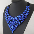 Overseas Accessory Western Trendy Fashionable Metal Dazzling Luxury Sparkle Dazzling Gem Elegant V Lettering Statement Necklace Women