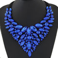 Overseas Accessory Western Trendy Fashionable Metal Dazzling Luxury Sparkle Dazzling Gem Elegant V Lettering Statement Necklace Women