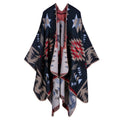 Women's Fall-Winter Ethnic Versatile Slit Plaid Shawl + Cape 2026 - Red