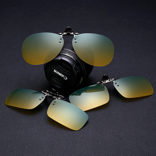 Fashionable New Sunglasses Day/Night Prescription Sunglasses Clip-On Night Driving Anti High Beam Glasses Clip-On