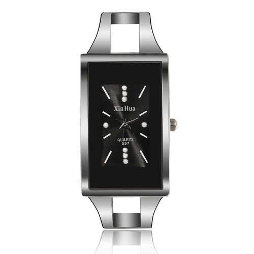 Export Fashionable Bangle Watch Cross-Border New Rhinestone Hand Watch Square Dial Unisex New Trendy Guy Women Watch