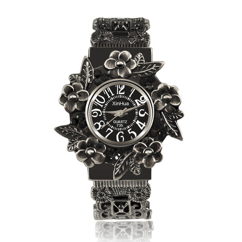 AliExpress Amazon Export Platform xinhua New Women Retro Carved Bangle Watch Factory Wholesale
