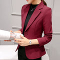 Women's Spring Korean Casual Long Sleeve Fitted Cropped Jacket 2026 - White