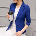 Women's Spring Korean Casual Long Sleeve Fitted Cropped Jacket 2026 - White