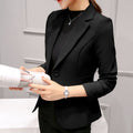 Women's Spring Korean Casual Long Sleeve Fitted Cropped Jacket 2026 - White